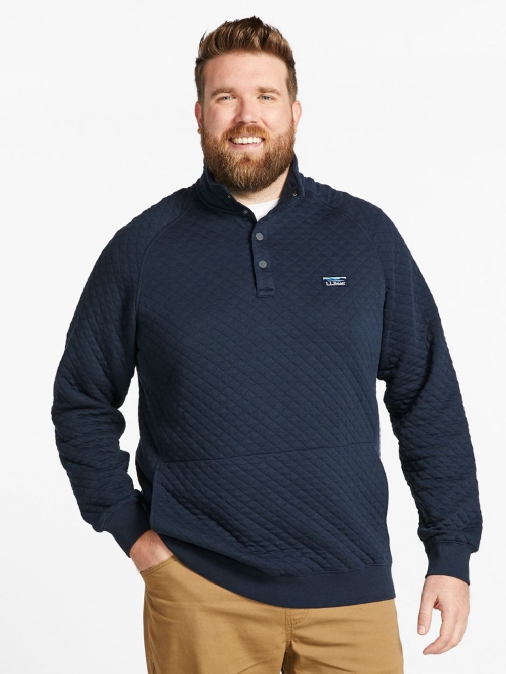 ✨BNWOT - L.L. Bean Men's Quilted Sweatshirt Mockneck - Navy - size XXL Regular✨